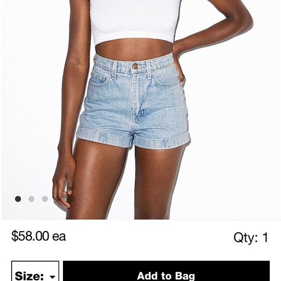American Apparel Pants - American Apparel cuffed denim high waisted shorts